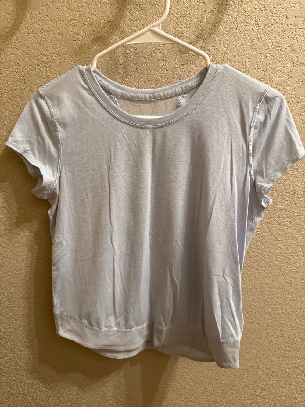 Girls’s Light Blue Crewneck Short Sleeve Top